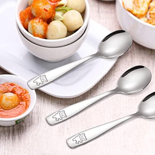 Pimoys 9-Piece Stainless Steel Toddler Spoons for Kids Safe and Durable