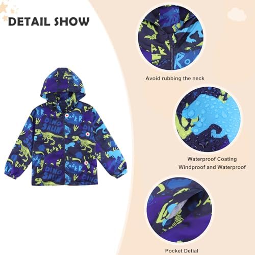 Estamico Boys Windproof Jacket - Waterproof Outwear for Kids