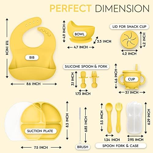 CY Company Silicone Baby Feeding Set 11Pcs Yellow