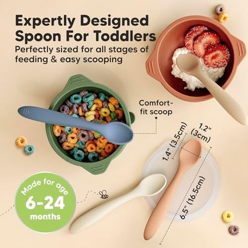KeaBabies Silicone Baby Spoons 3-Pack