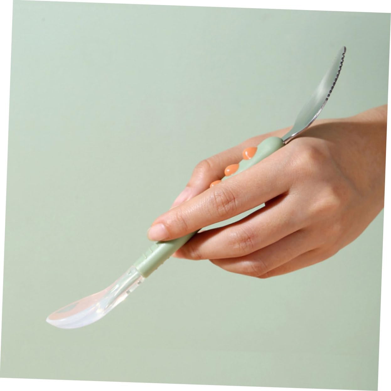 Double-Ended Silicone Spoons for Safe Feeding - Ergonomic Design Gently Scrub Feeds