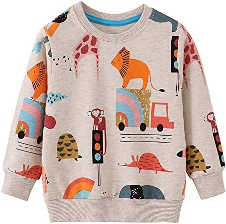 3 Pack Cotton Pullover Crewneck Sweatshirt for Toddler Boys
