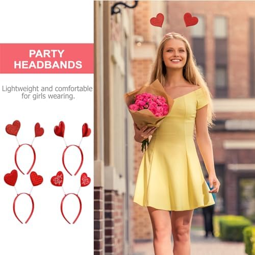 Beaupretty Red Sequin Heart Headbands