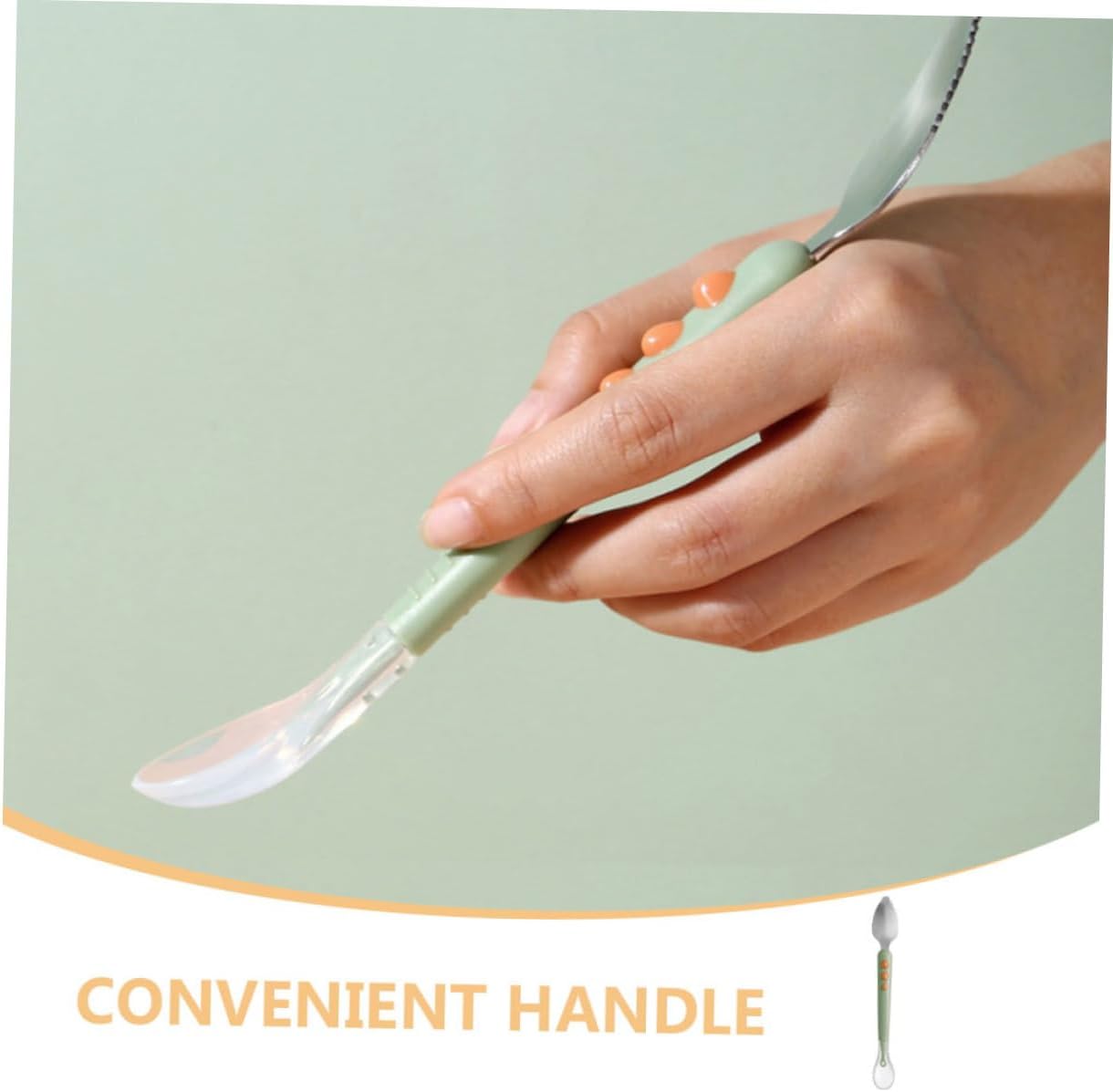 SHOWERORO 2pc Fruit Puree Spoons - Training Set for Your Little One