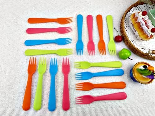 Jawbush 16Pcs Plastic Kids Forks - Durable Safe for Kids and Adults
