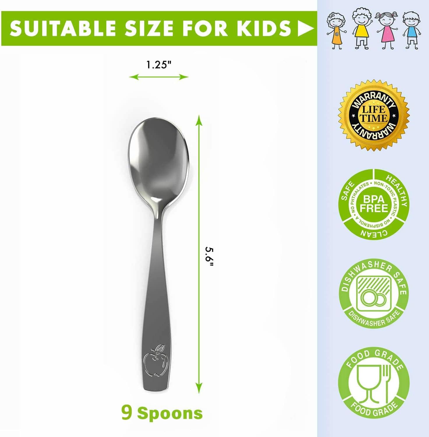 Stainless Steel Kids Spoons Set
