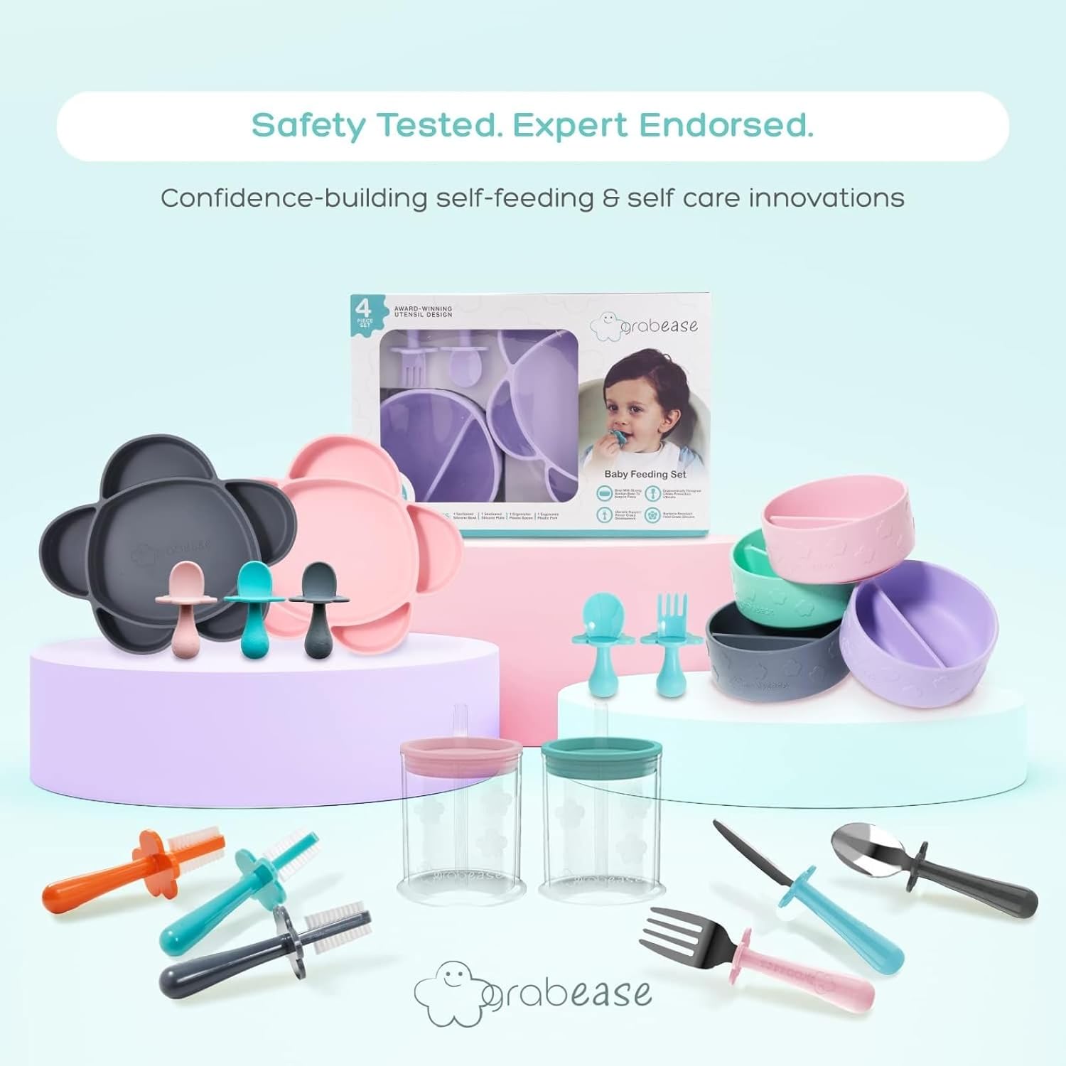 Grabease Baby silicone spoon set