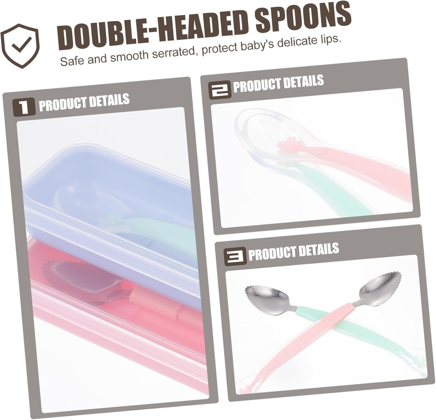 Set of 2 Silver Roof Spoon Scoops for Kids