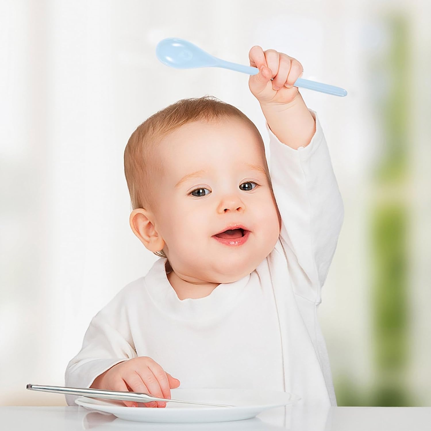 Ergonomic Long Handle Baby Spoons for Kids and Adults