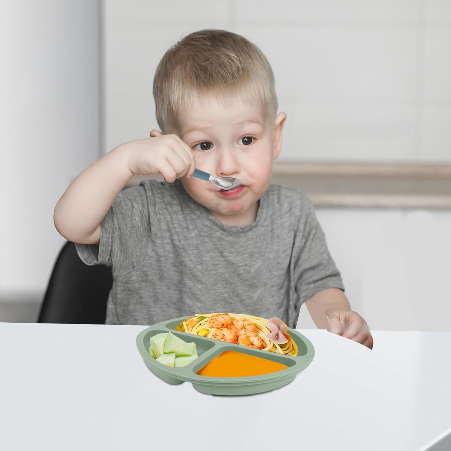 188 Stainless Steel Toddler Set with Silicone Handle