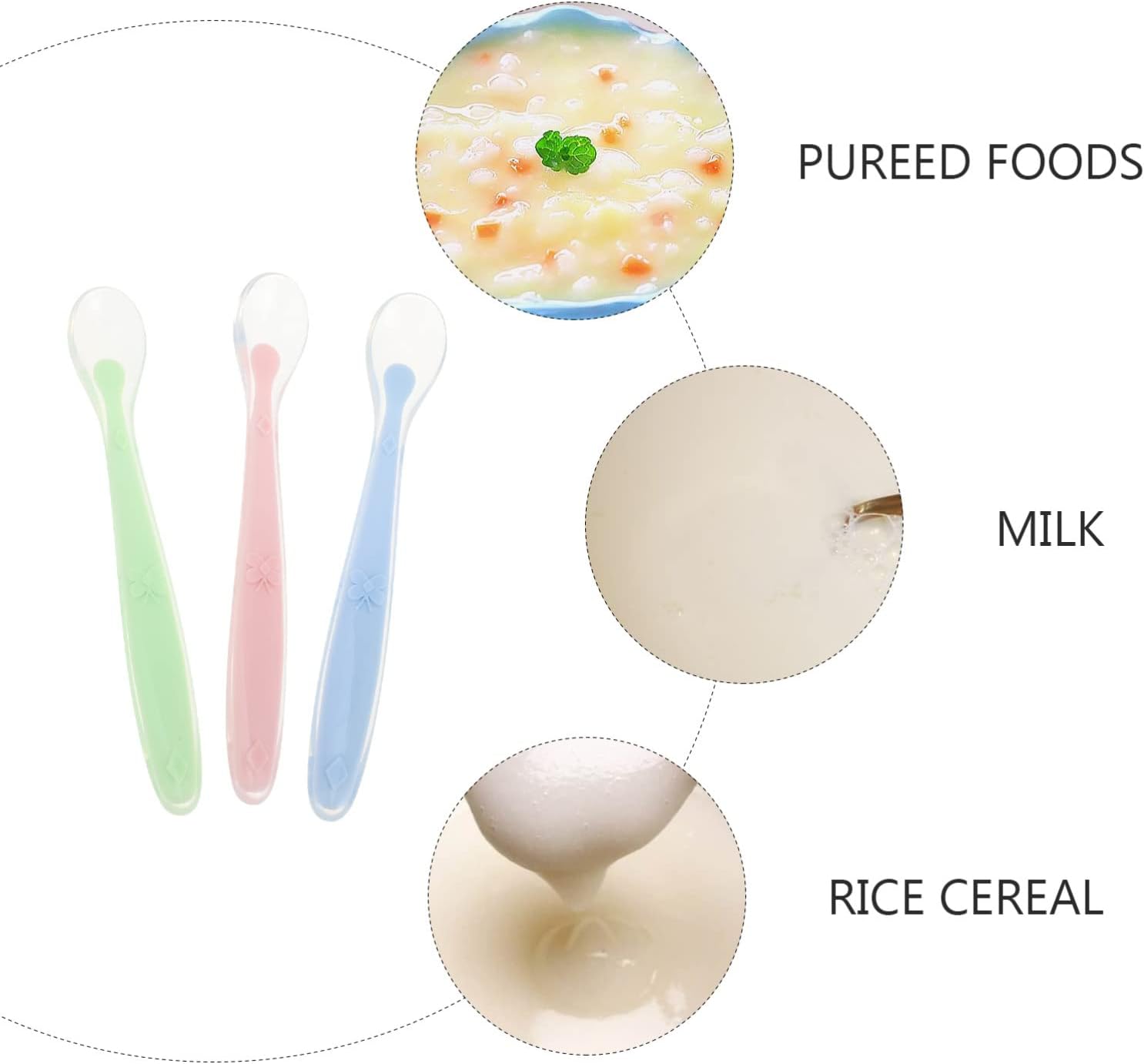 3-Piece Silicone Baby Spoon Set for Feeding
