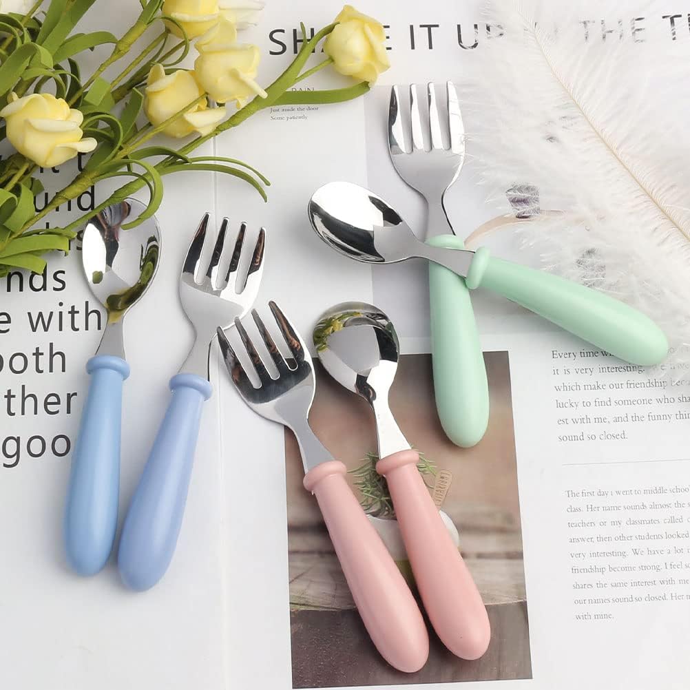 Pimoys6-Piece Toddler Forks BPA-free Safe Durable for Self-Feeding