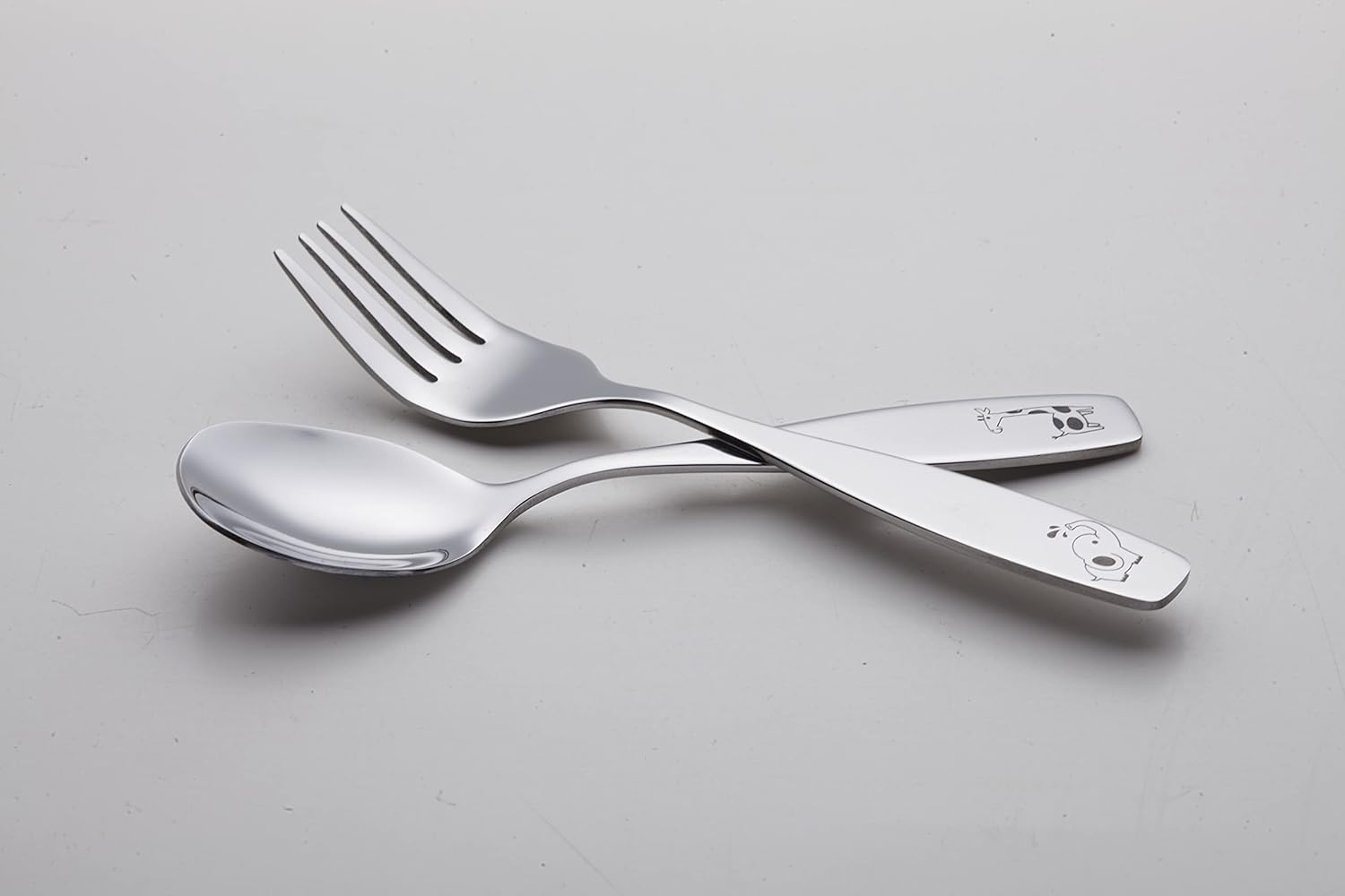 Exzact Kids Flatware Set 6pc Stainless Steel Baby Utensils