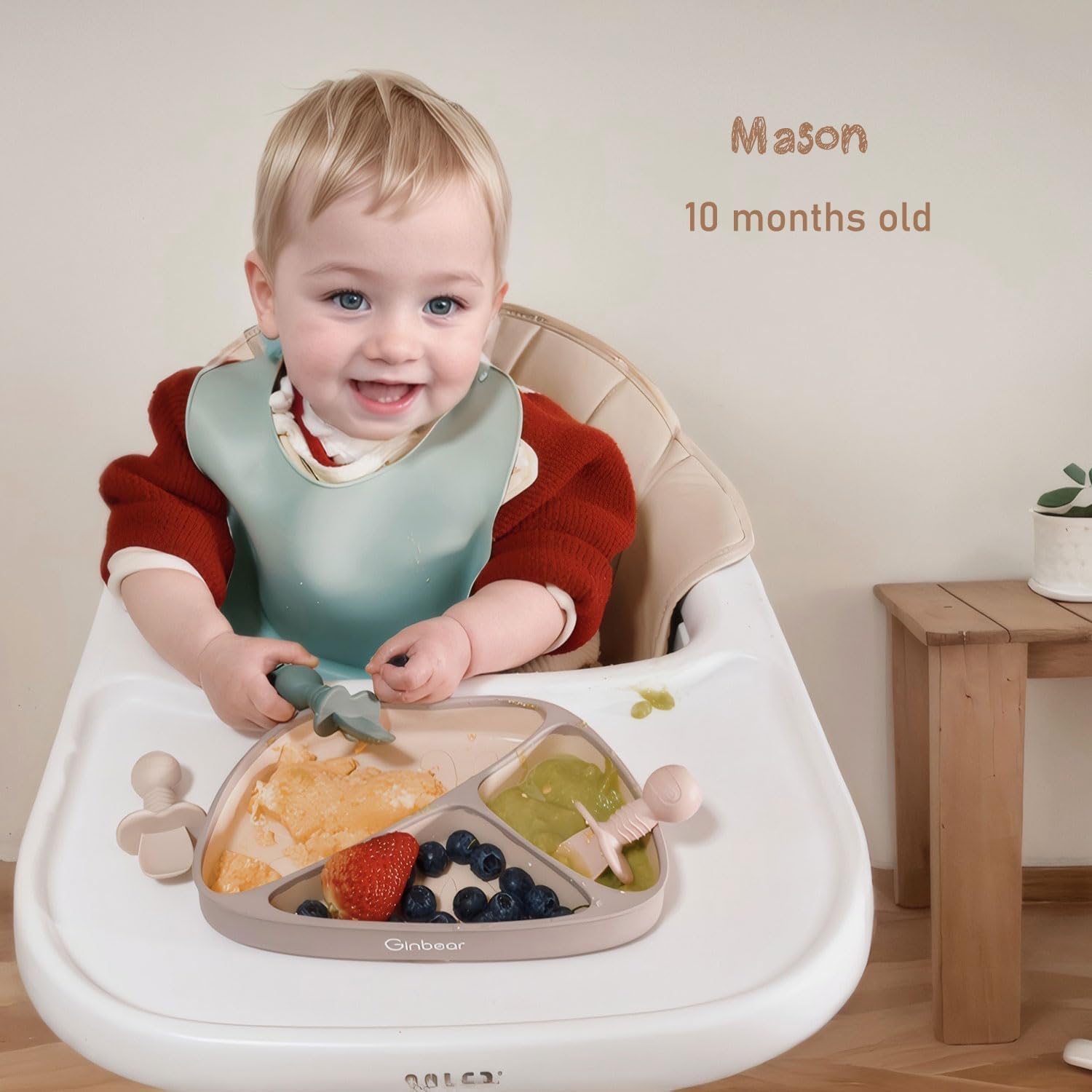 Ginbear Platinum Silicone Baby Spoons