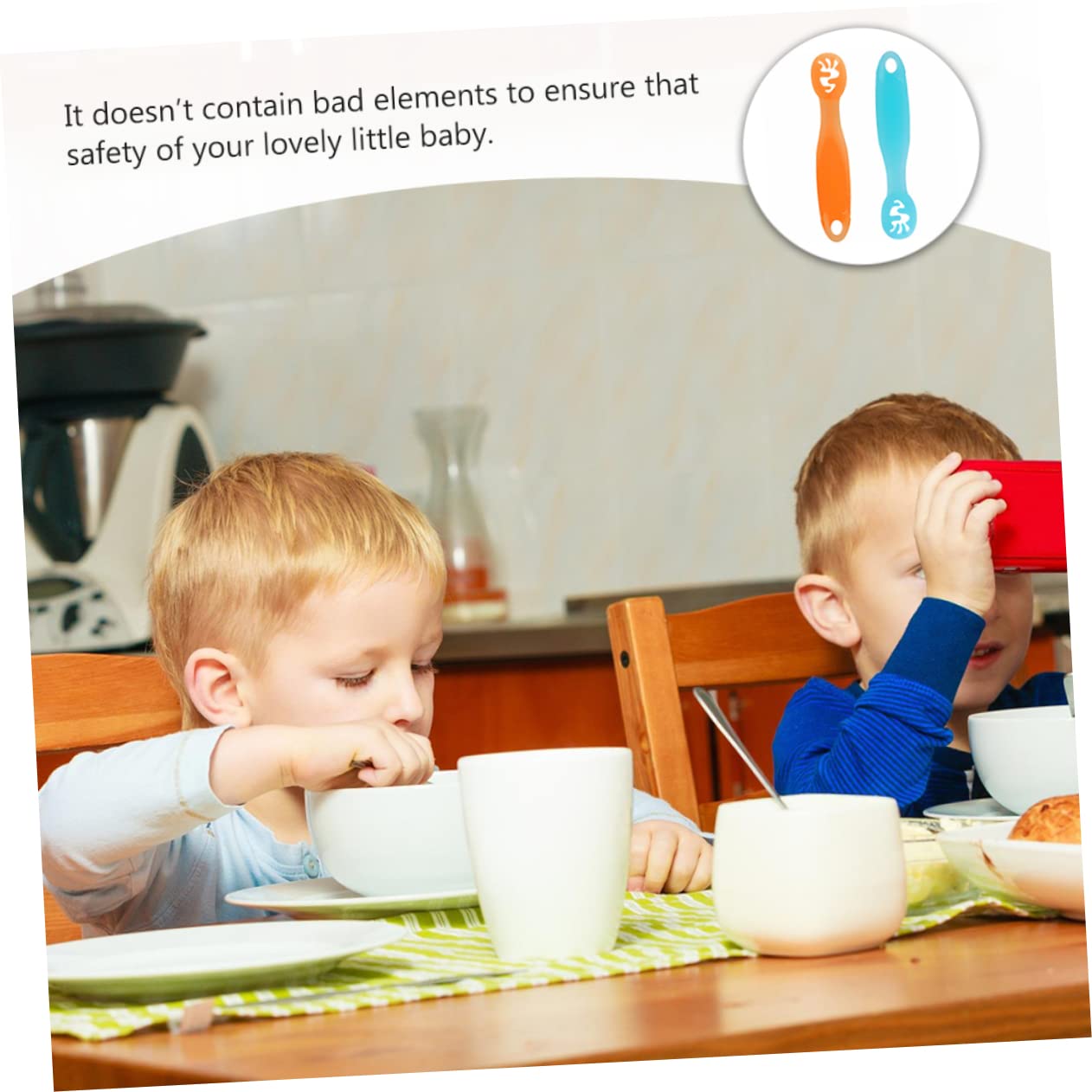 2-Piece Portable Spoon Set for 1-Year-Olds