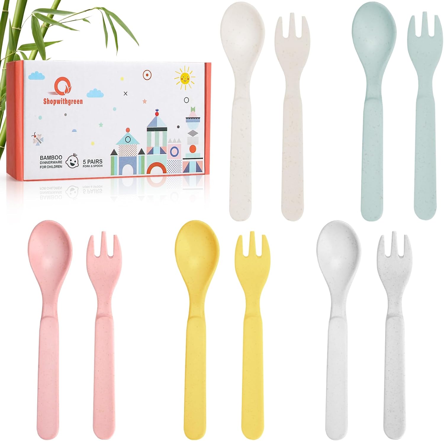 Shopwithgreen Bamboo Toddler Utensils Set