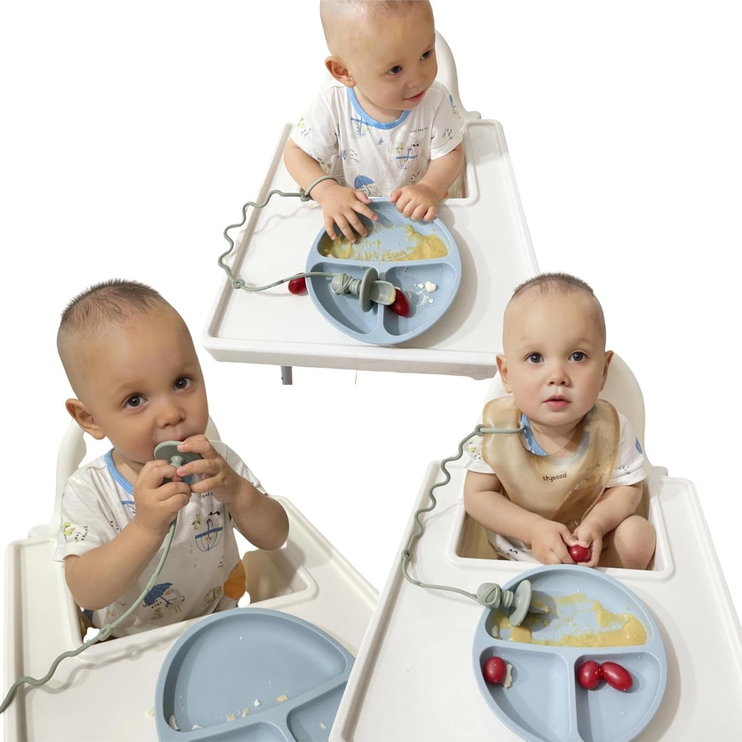 Gelinor Baby Spoons Self-Feeding Holder for 6 Months Green
