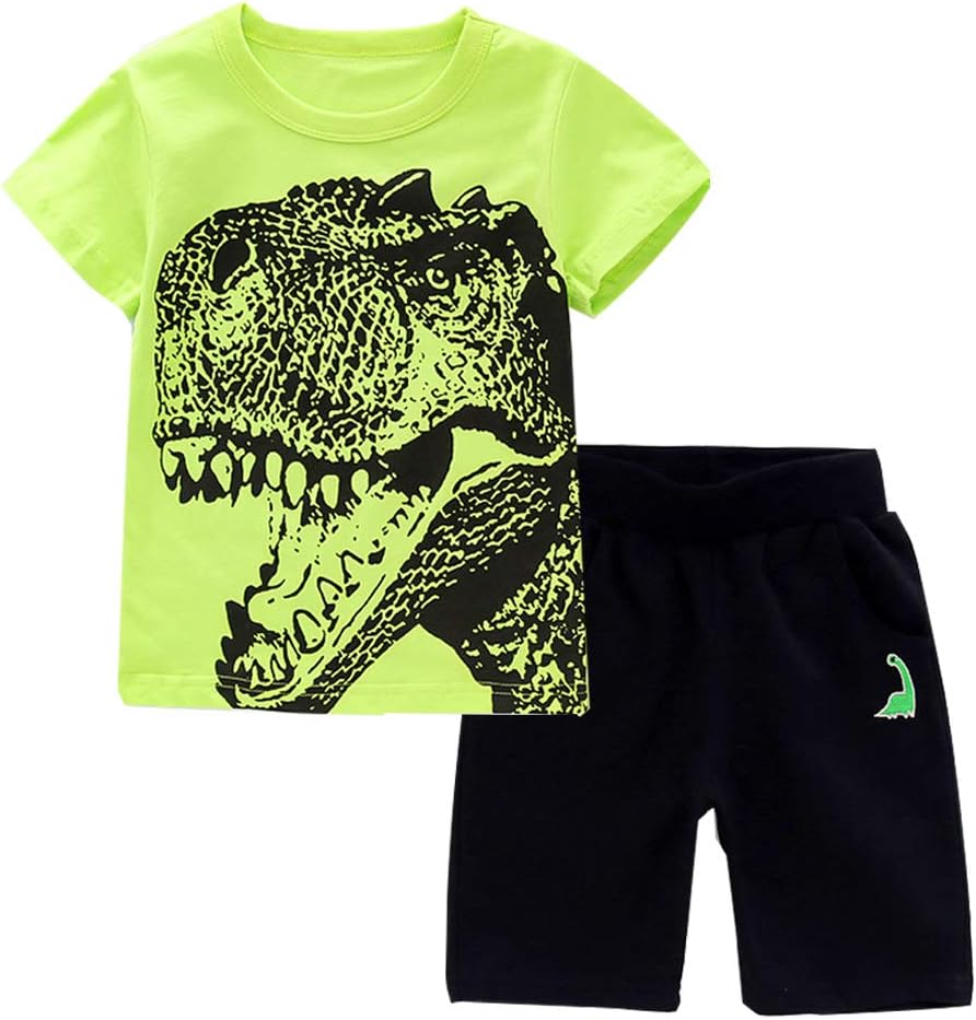 Cool Toddler Boy Summer Outfit Set with Cute Cartoon Designs - Ages 2-7