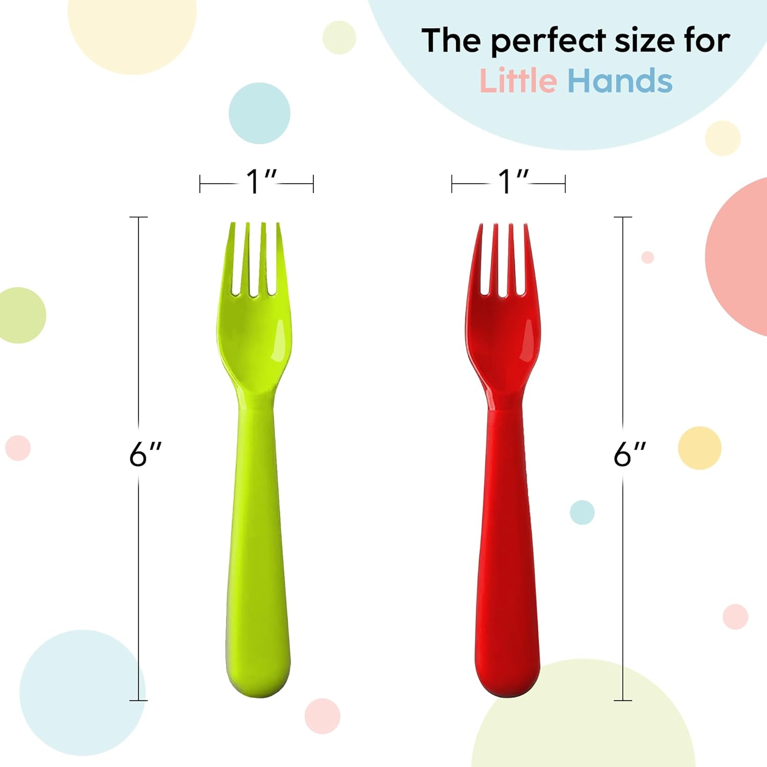 Plastic Kids Forks Set - Durable Safe and Reusable for Toddlers