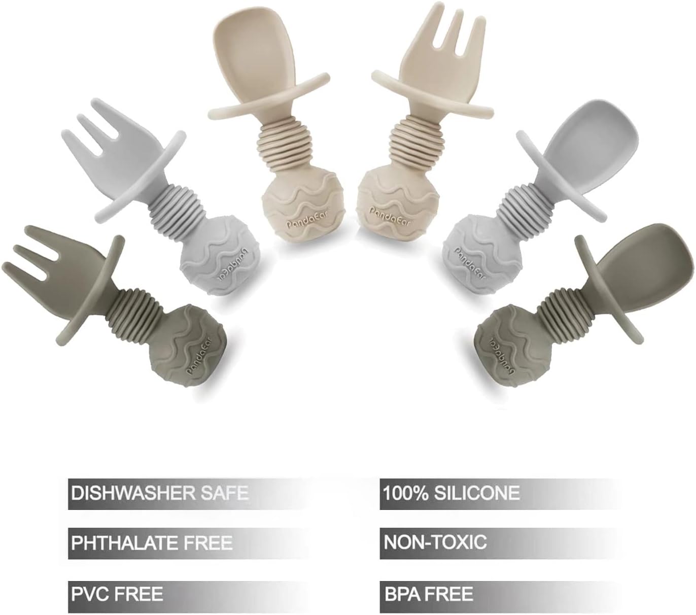 PandaEar 6-Piece Silicone Baby Feeding Set