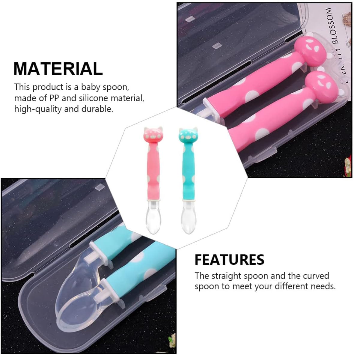 Kisangel 2-Piece Cartoon Kitchen Spoons