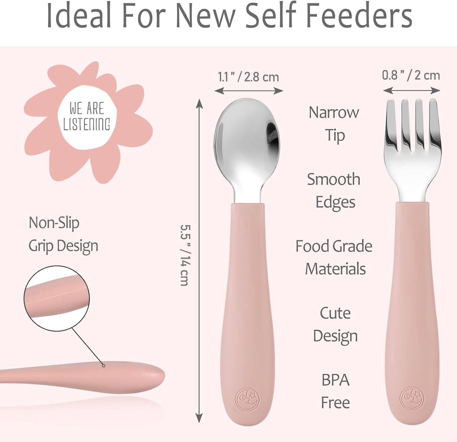 CoixFoam Toddler Utensils Set of 8