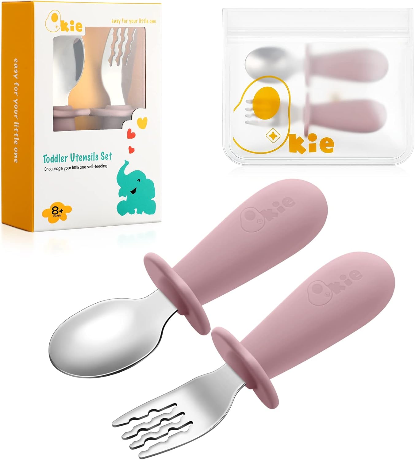 Qkie Toddler Self-Feeding Spoons Forks