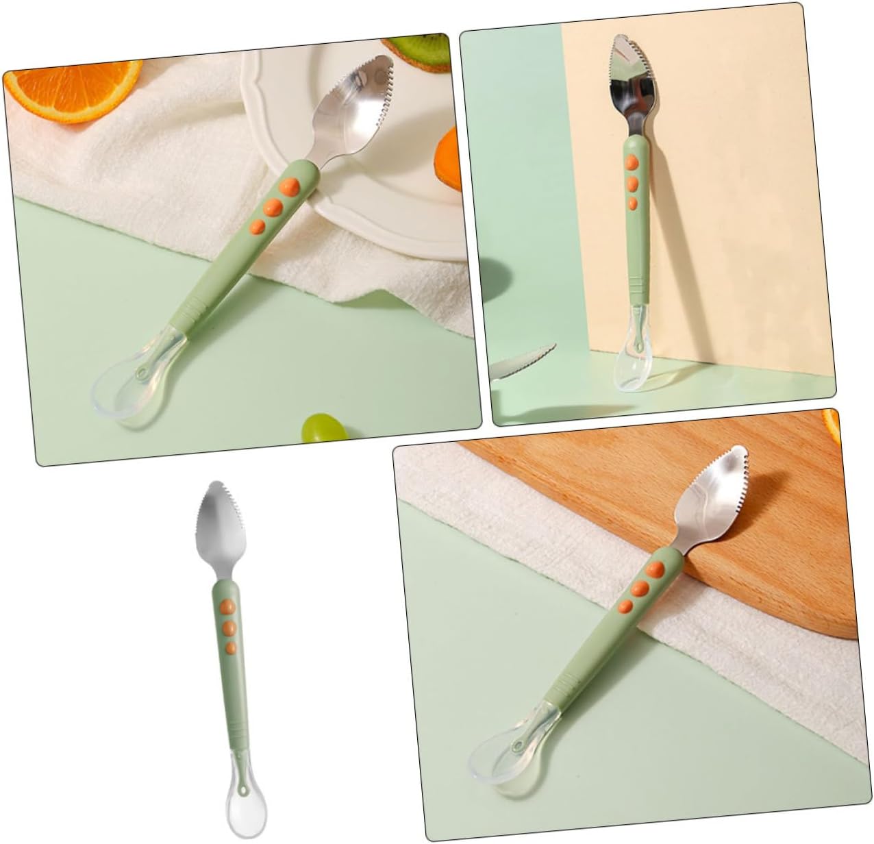 IWOWHERO 2-Piece Silicone Feeding Spoons for Infants