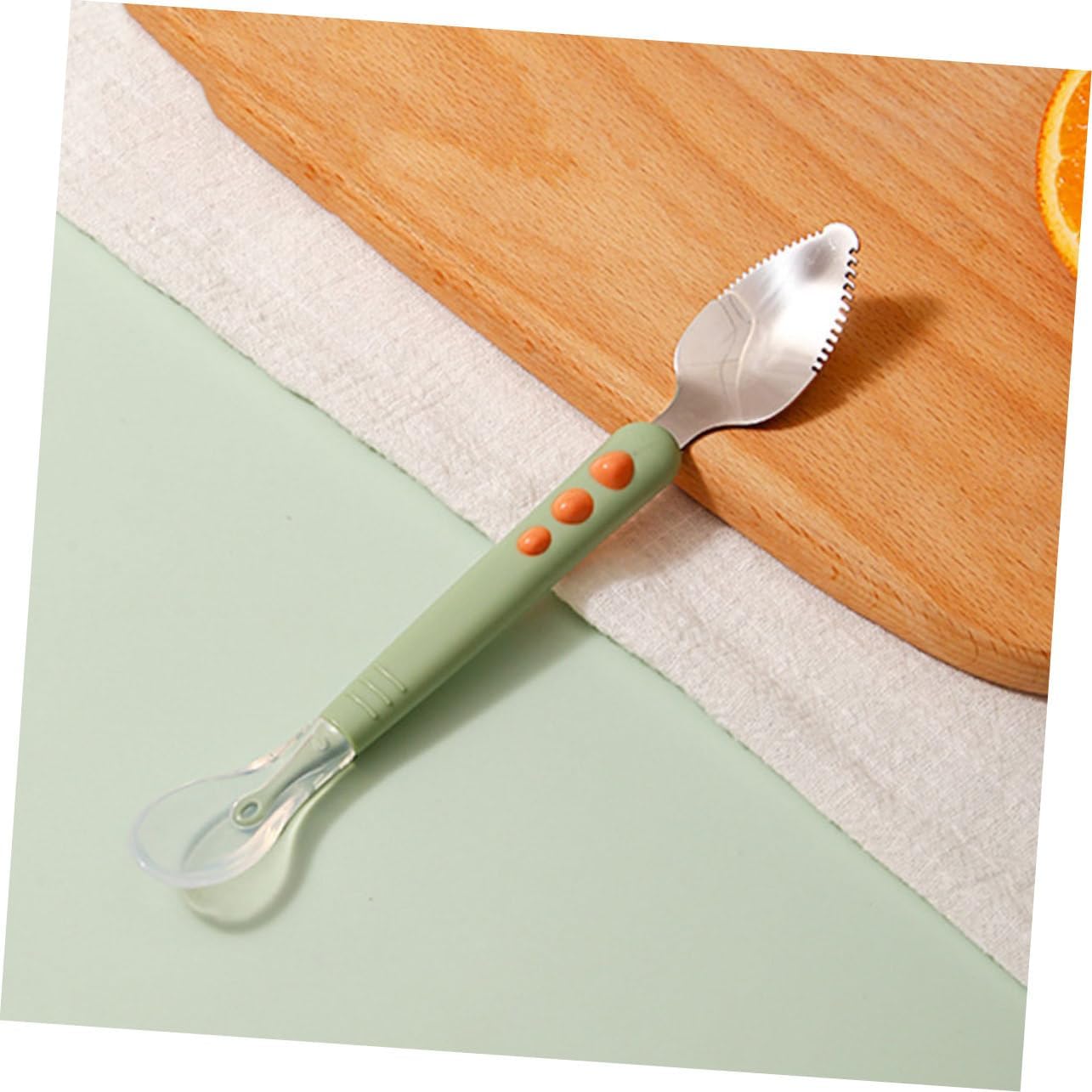 Double-Ended Silicone Spoons for Safe Feeding - Ergonomic Design Gently Scrub Feeds