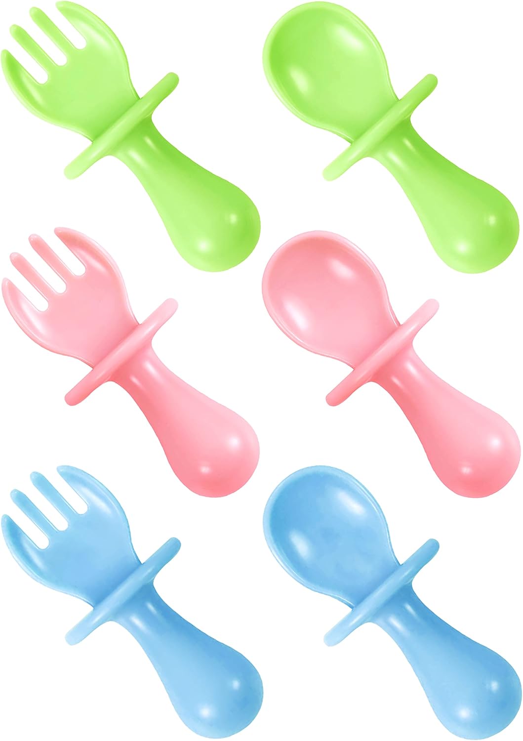 DF Dualferv 6-Piece Baby Spoons and Forks for Baby Feeding