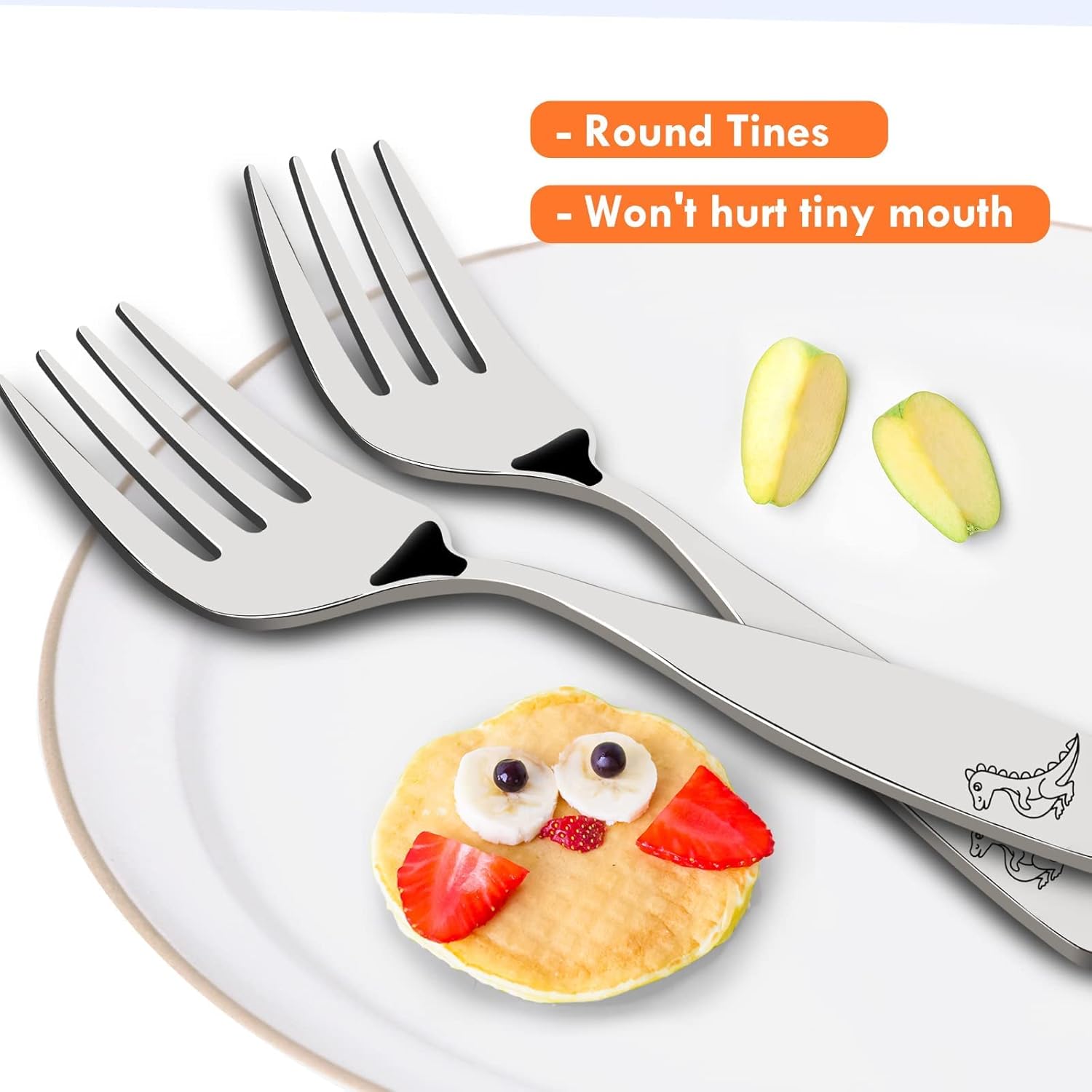 Lehoo Castle Kids Silverware 6 Piece Set - Dinosaur Themed