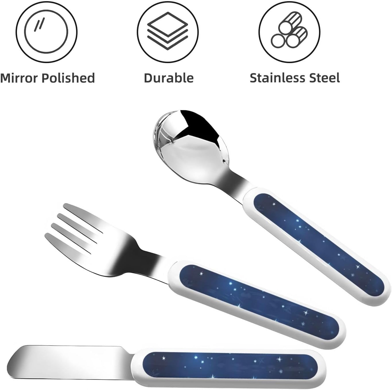 Stainless Steel Kitchen Set Blue Shining Stars Travel Case