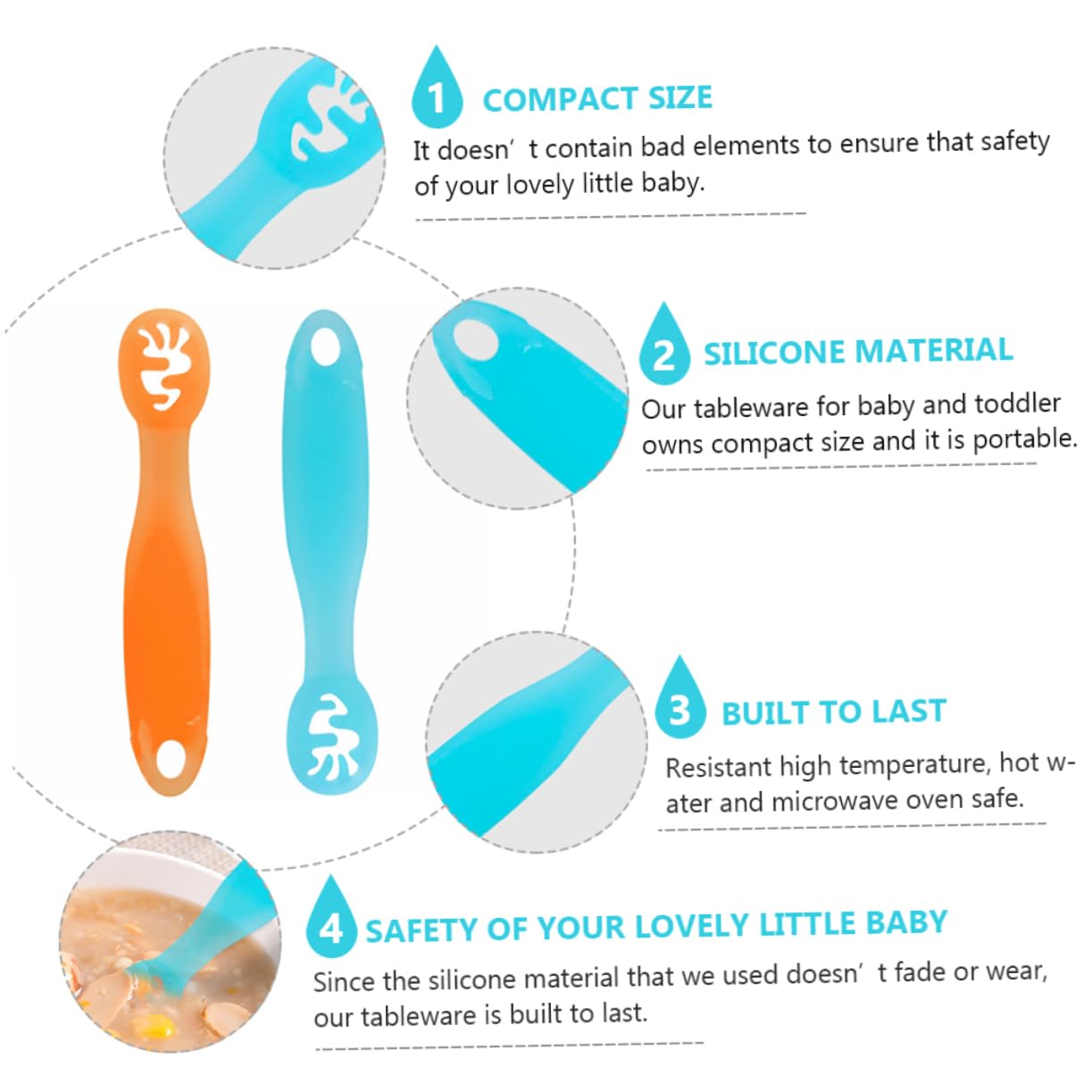 2-Piece Portable Spoon Set for 1-Year-Olds