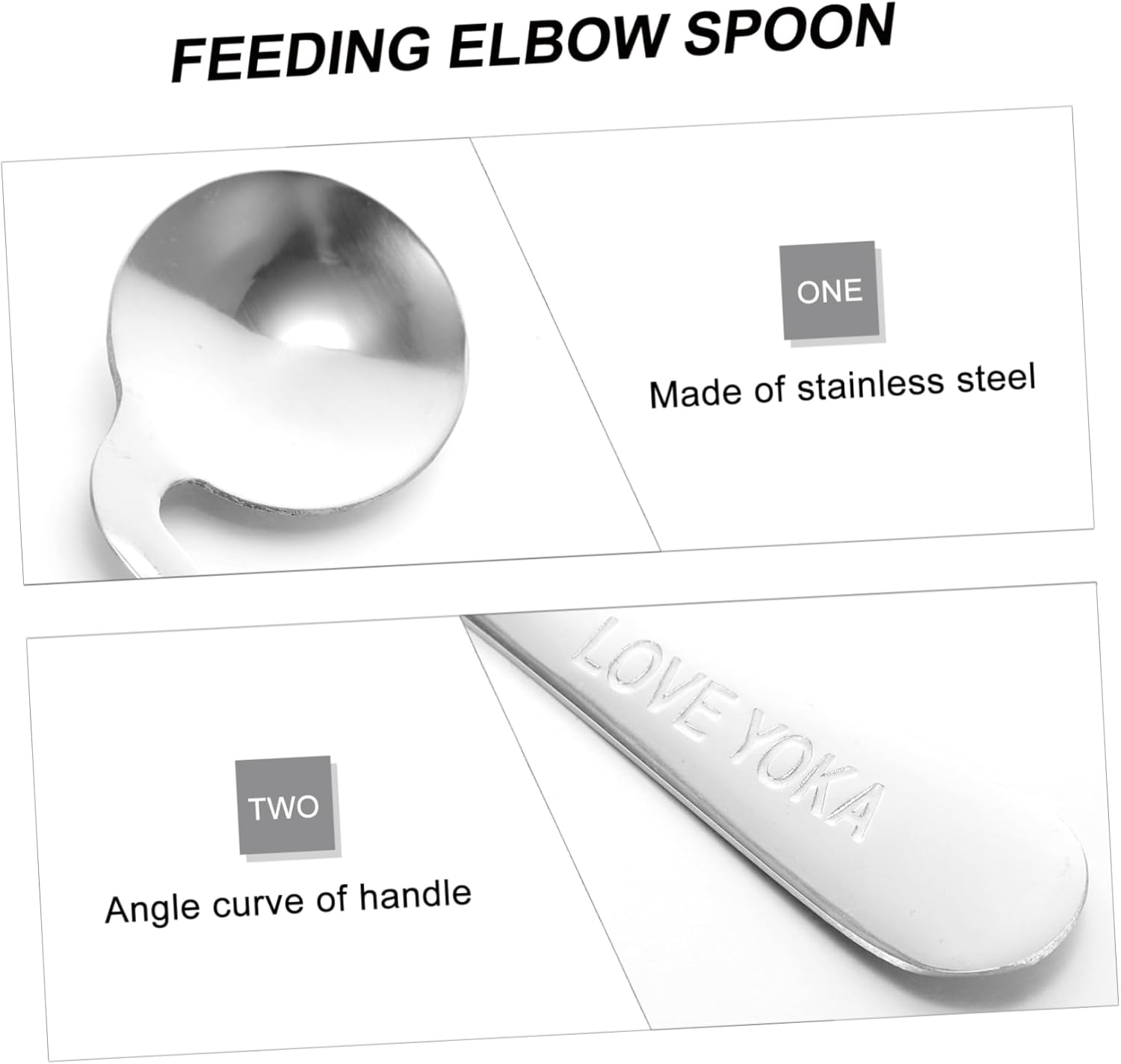 Easilock 2Pcs Curved Elder Eating Spoons