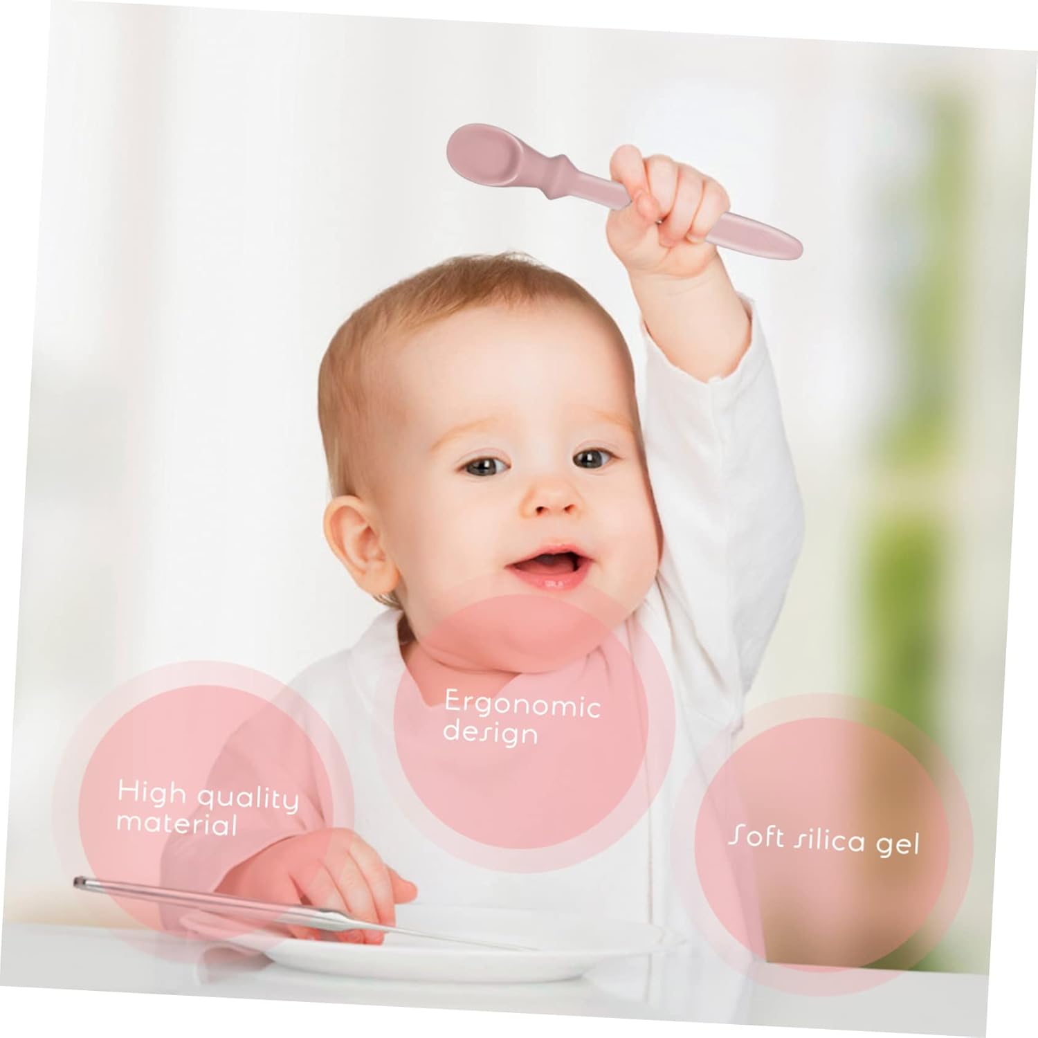 RORPOIR Flexible Silicone Learning Spoon for Self-Feeding