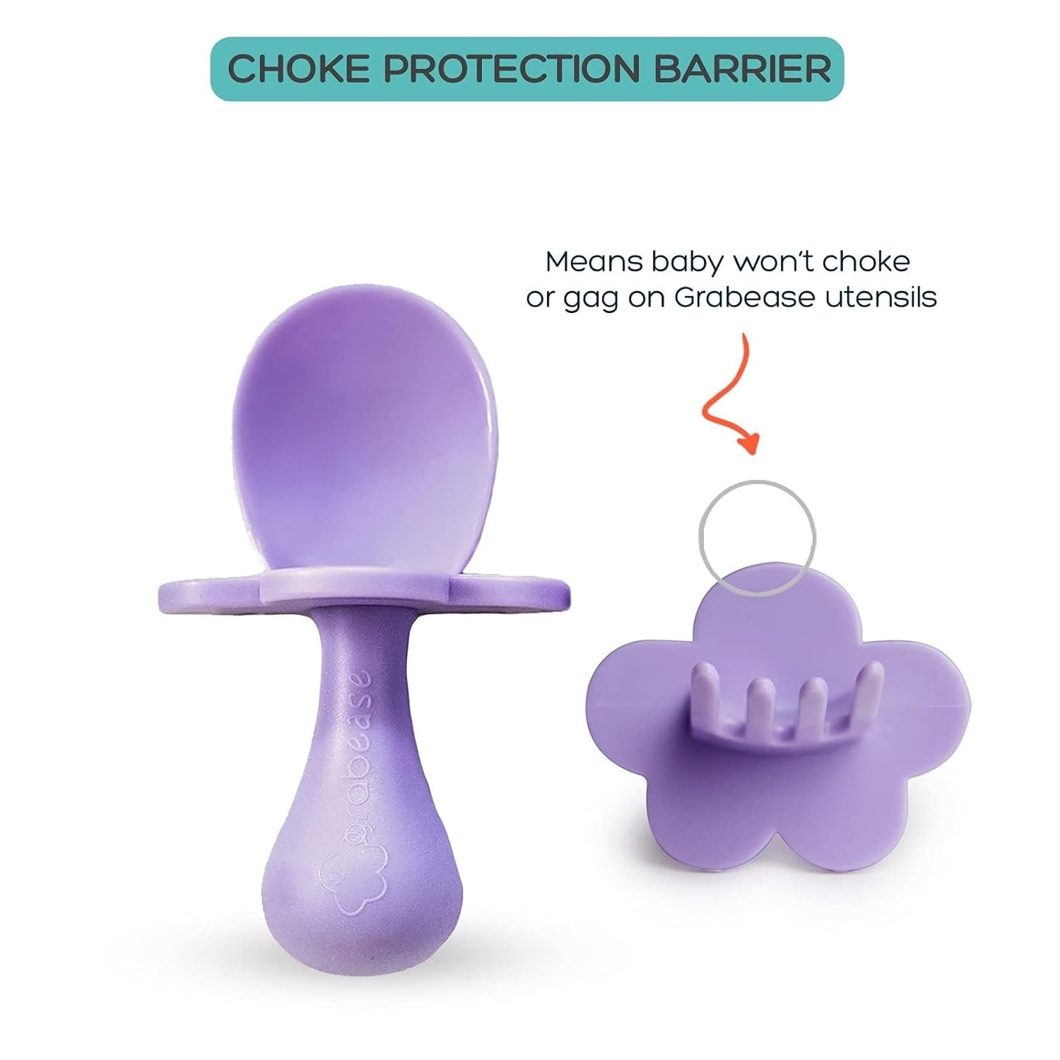 Grabease Toddler Baby Feeding Utensils Set - Lavender Forks and Spoons
