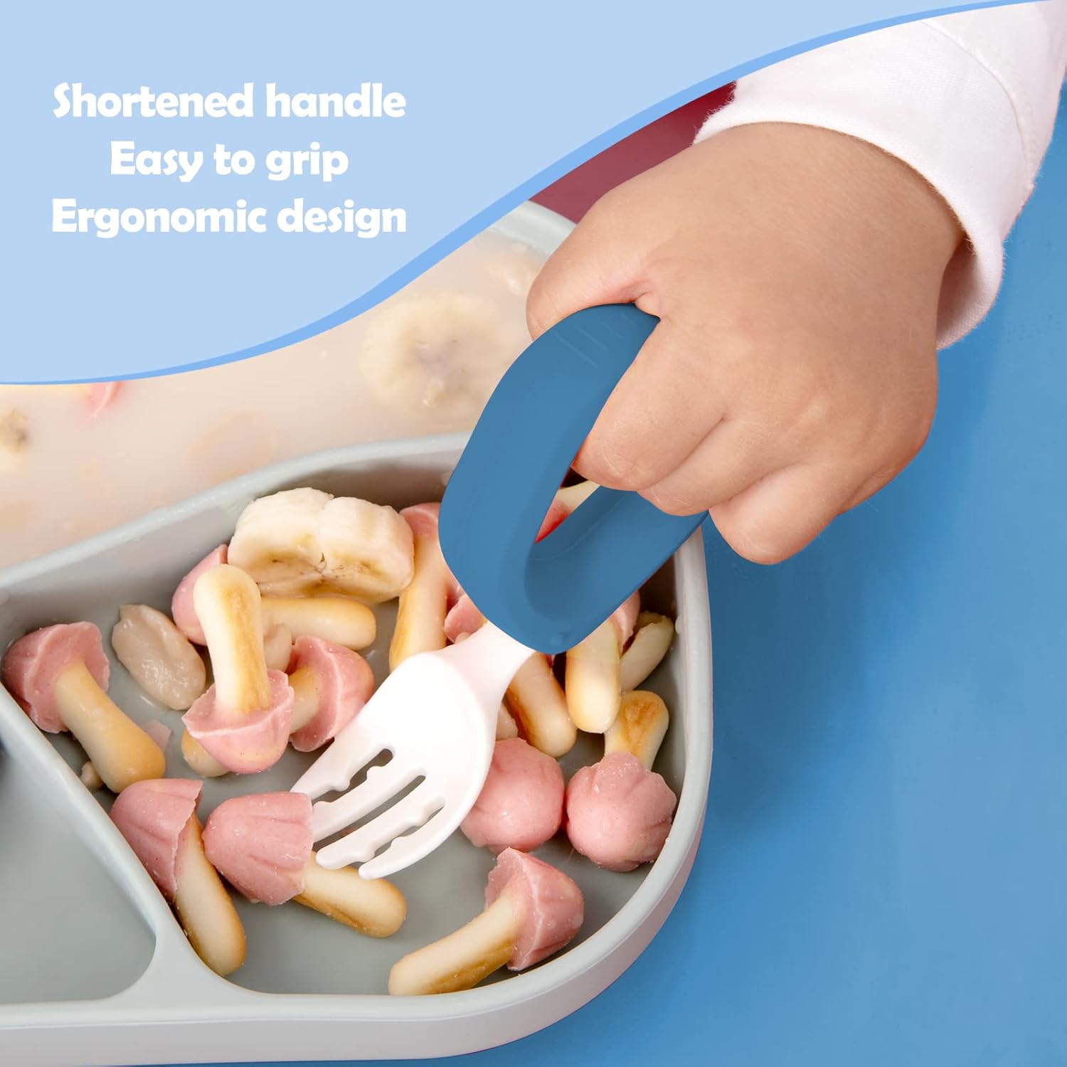 HIWOOD Baby Training Utensils Set with Travel Case