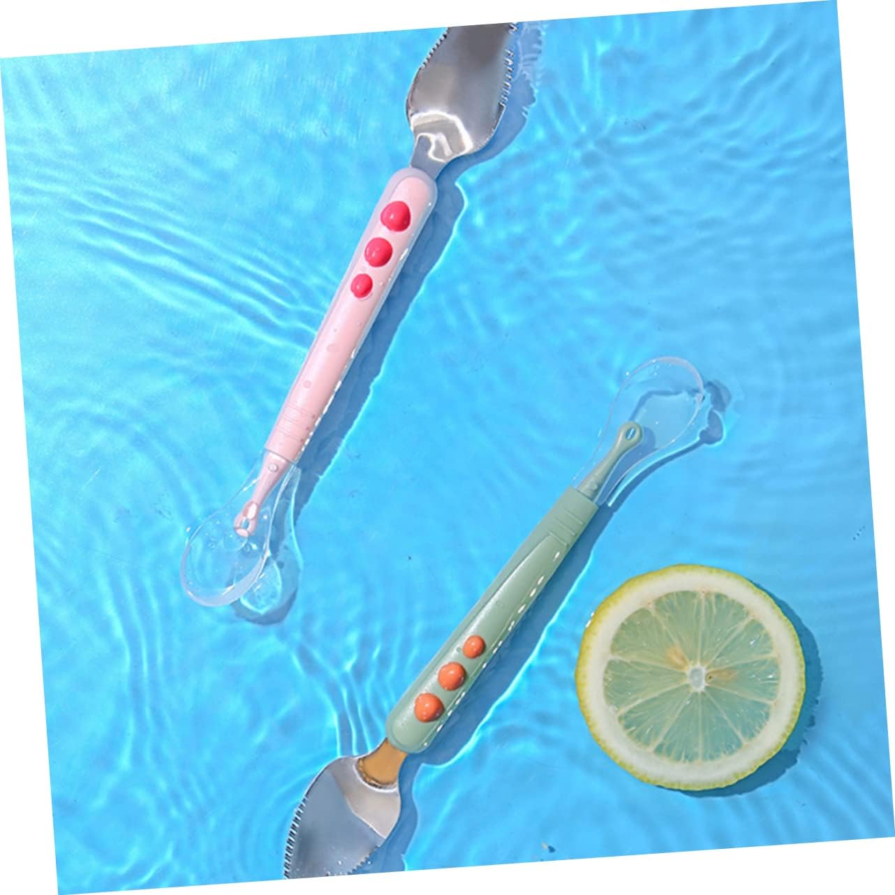 HD Double Head Feeding Spoon Soft-Tip Fruit scraper for babies