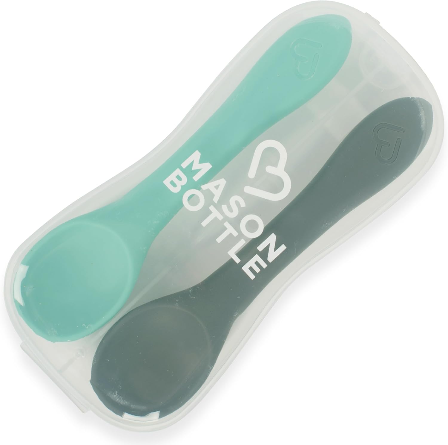 Mason BottleAwesome Silicone Baby Spoons with Case for 6 Months