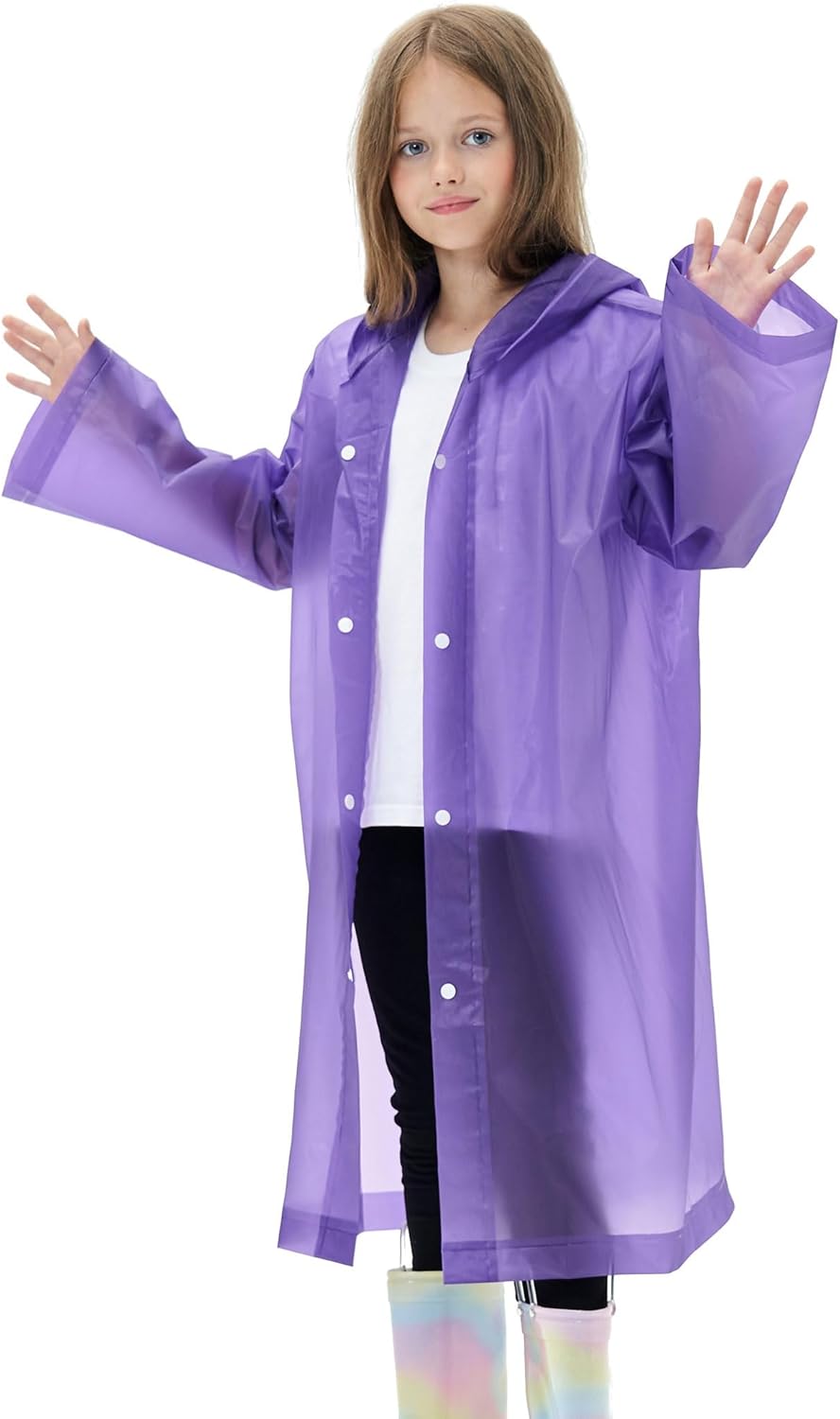 HOOMBOOM 2 Pack Reusable Waterproof Raincoats for Kids