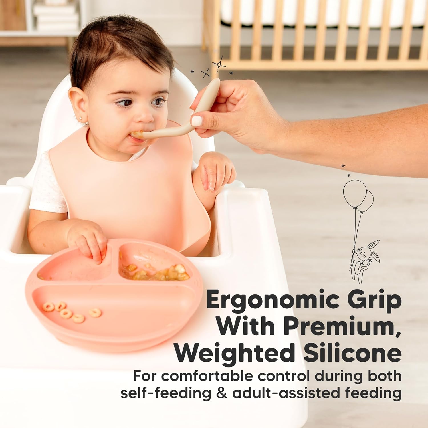KeaBabies Silicone Baby Spoons 3-Pack
