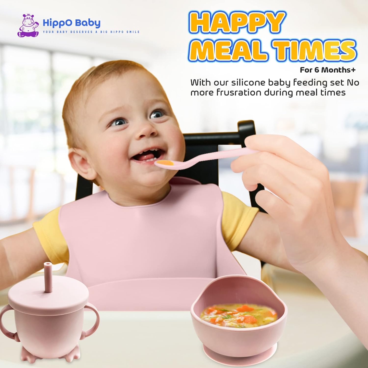 Complete Baby Feeding Set Light Pink