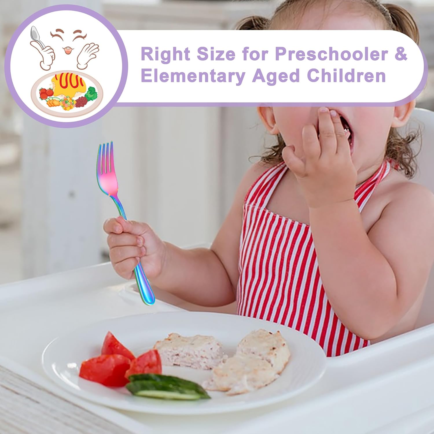 E-far 10-Piece Rainbow Toddler Utensils Set