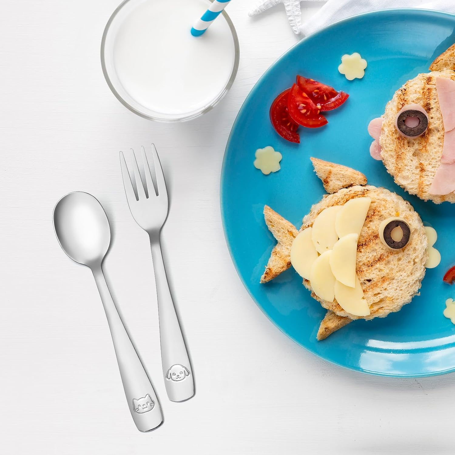 DRKIO Animal-Motivated Toddler Utensils Set