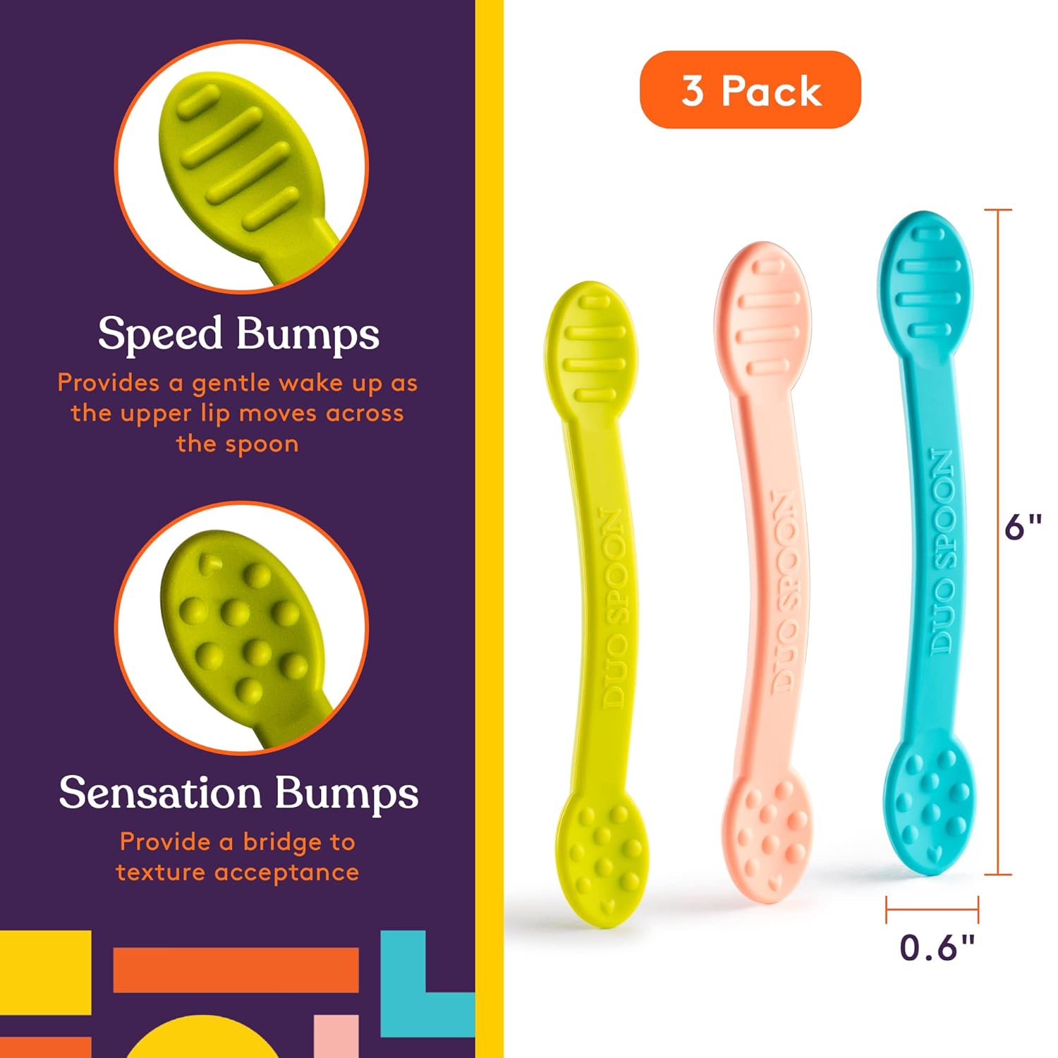 Special Supplies Duo Spoon Oral Motor Therapy Tools 3 Pack