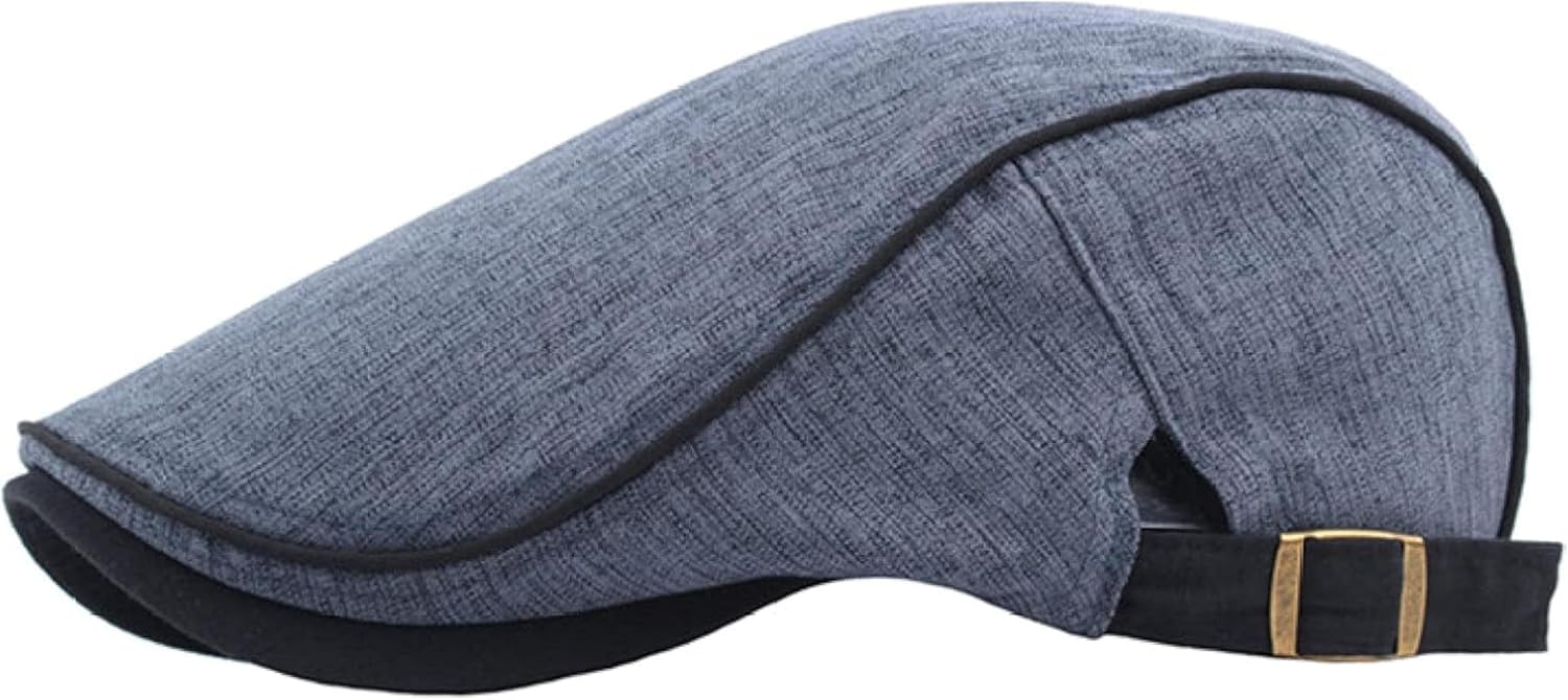 Mens Unisex Newspaper Beret for Spring Summer Fashionable Sun Hat in Linen