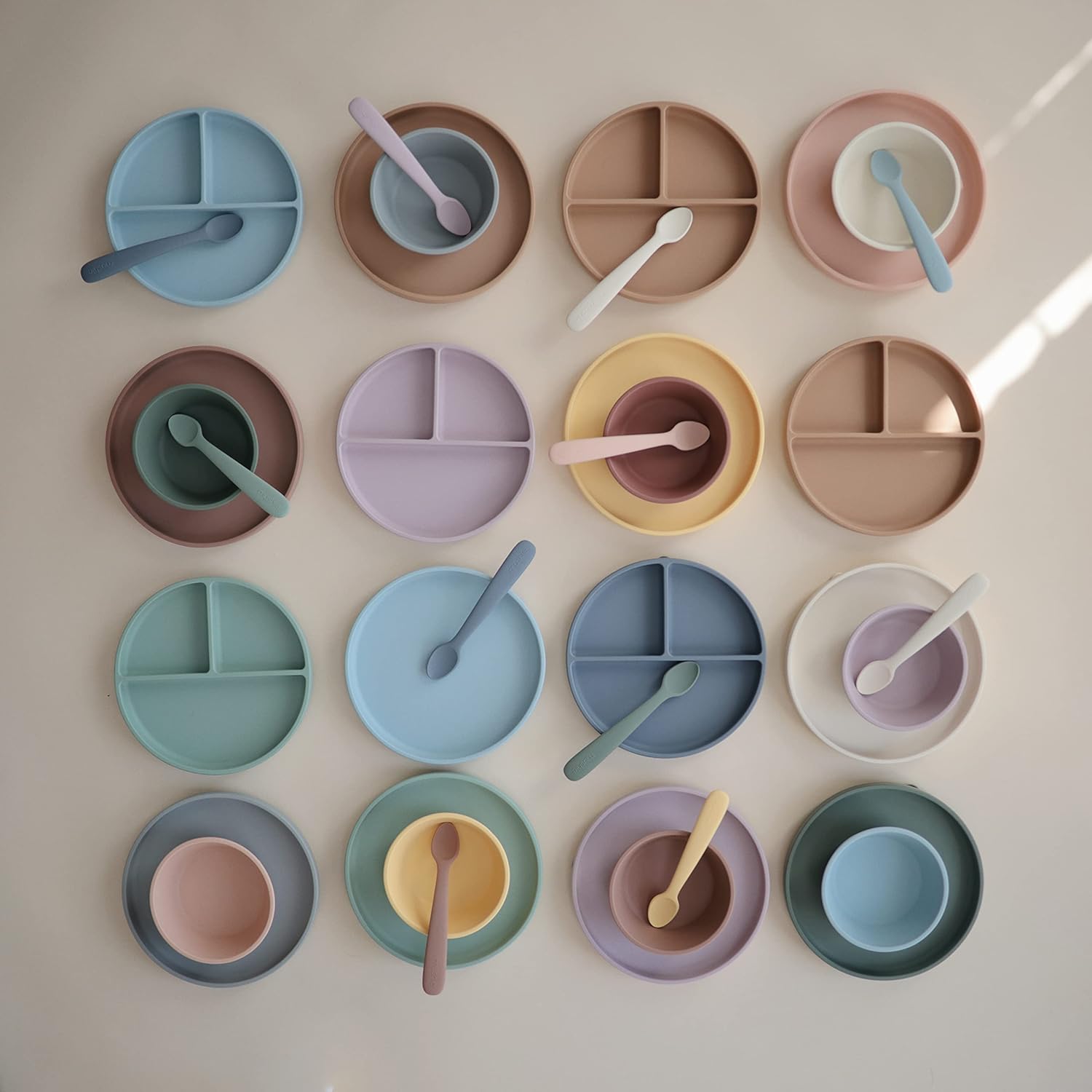 Mushie Silicone Baby Feeding Spoons 2 Pack StoneCloudy Mauve
