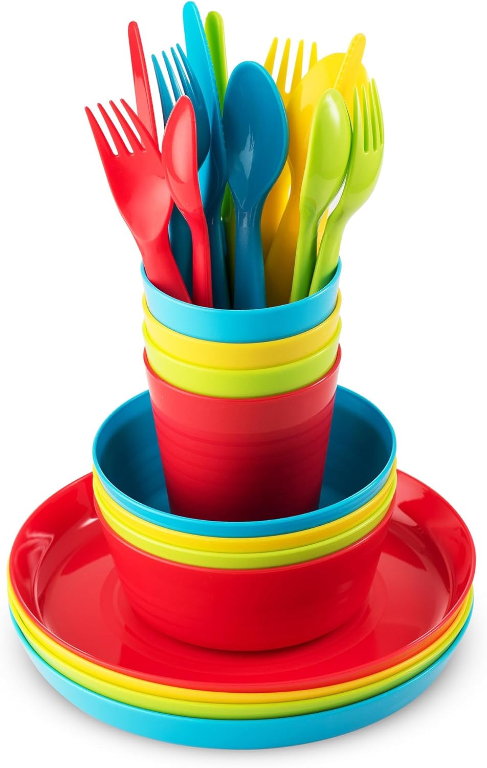 Perfect for Kids Dinner - BPA-Free Plastic Dinnerware Set for toddlers