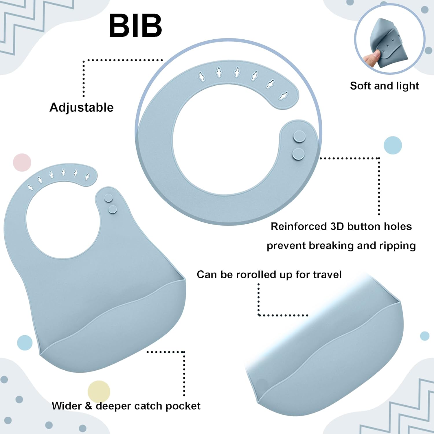Generic Silicone Baby Feeding Set for Safe Comfortable Meal Time BLUE
