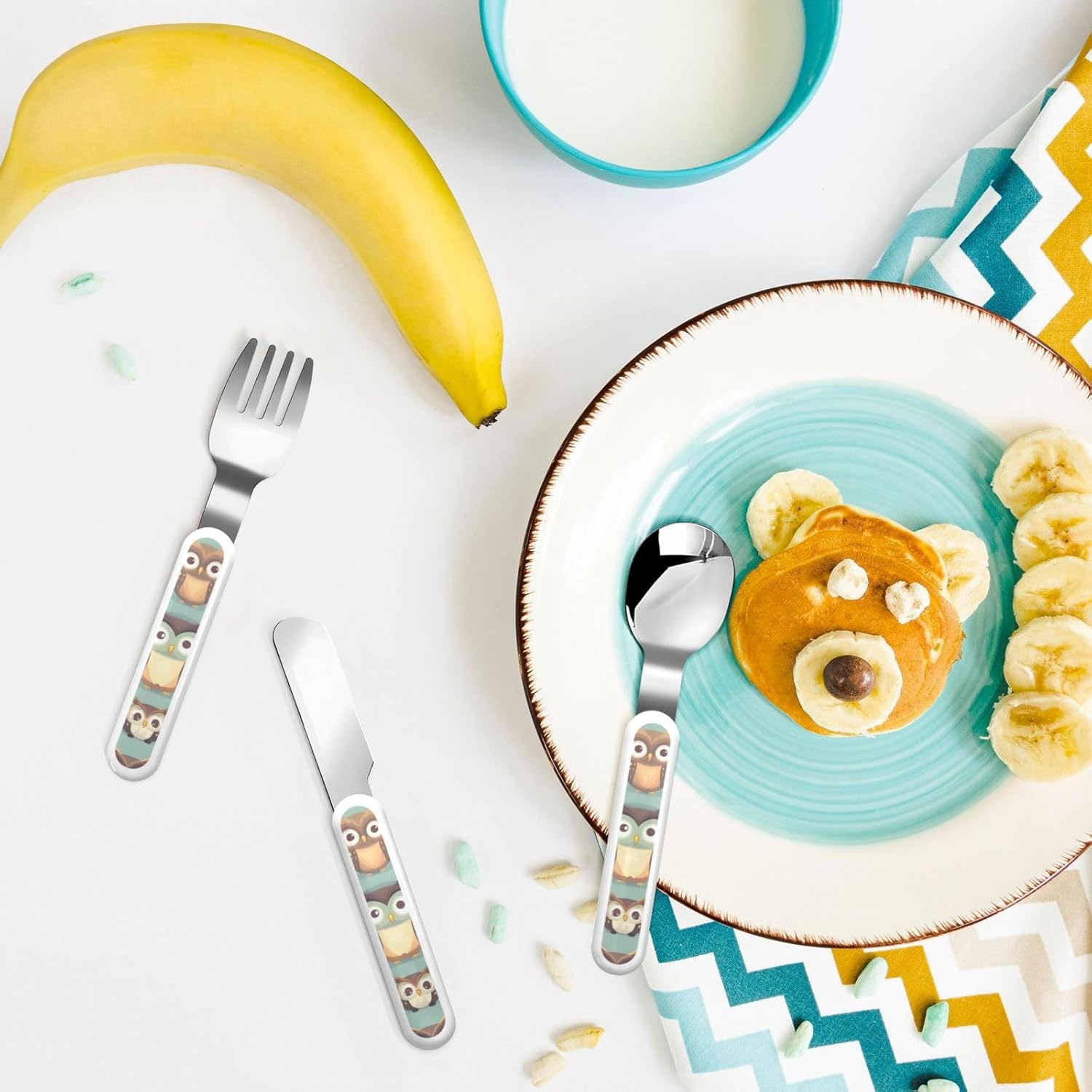 Stainless SteelOWls Set for Dining Travel